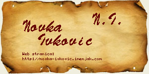 Novka Ivković vizit kartica
